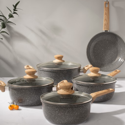 Jogo de Panelas Marble Edition com Revestimento Cerâmico Alumínio 5Pçs Dark Grey 130062.09 Oster-76b72153-7e17-423a-8701-6701c0103d01