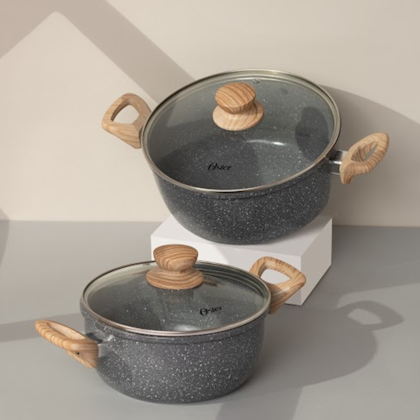 Jogo de Panelas Marble Edition com Revestimento Cerâmico Alumínio 5Pçs Dark Grey 130062.09 Oster-4f571d48-b909-446a-9fd1-9d3b1a5ca313