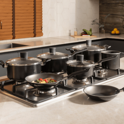 Jogo de Panelas Preto Ebony 7 peças Alumínio 7190/401 Brinox-771fa81b-e580-46e5-8f15-f9e30ecd4372