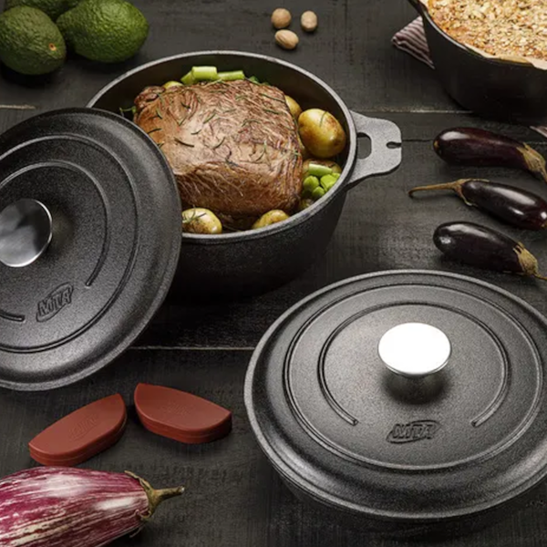 Jogo de Panelas TVT Em Ferro Fundido Para Forno/Fogão 4pçs Com Tampa De Ferro 8419 MTA-a27557f0-48b8-40eb-a29d-b5b2e6010826