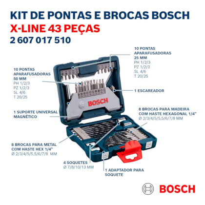 Jogo de Pontas e Bits V-Line 43 Peças 2607017510 Bosch-8f8e3b54-0efb-4de9-b312-e9d134fbb2a8