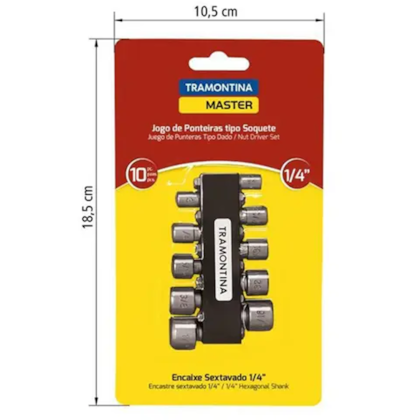 Jogo de Ponteira Master 10 Peças Tipo Soquete 43615/110 Tramontina Master-10c4fa04-cfe7-4f49-92d7-83804c4aef52