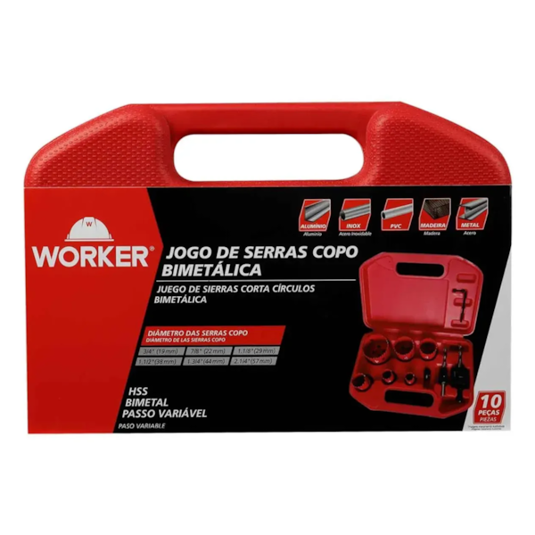 Jogo de Serra Bimetal HSS 19mm à 57mm 9pçs 250472 Worker-9cdc0821-1942-4b79-a2c4-46f63af970c0
