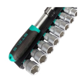 Jogo de Soquete 10A22MM Com Chave Catraca 1/2