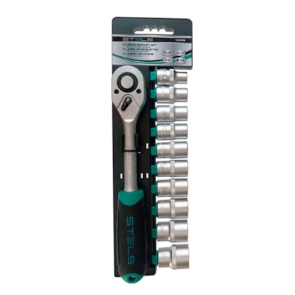 Jogo de Soquete 10A22MM Com Chave Catraca 1/2