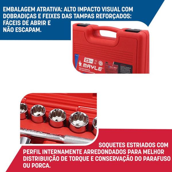 Jogo de Soquetes Estriado 1/2