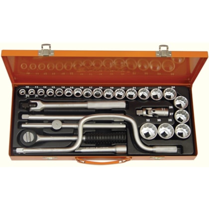 Jogo de Soquetes Estriados 10 a 32mm 27 Peças Tramontina-dd4d9404-2679-45ac-97fc-d3860a20c9a9