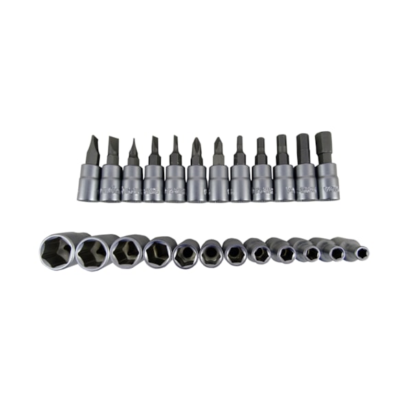 Jogo de soquetes sextavado encaixe de 1/4