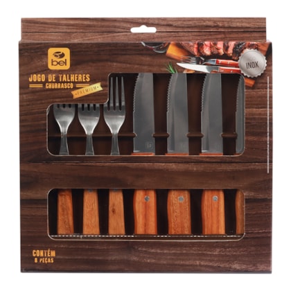 Jogo de Talheres 8 Peças Inox Cabo de Madeira 257300 BelFix-a74e3573-5a05-470f-a8bb-6a838b3bc42d