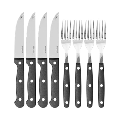 Jogo de Talheres Jumbo Churrasco em Aço Inox 8Pçs Preto 2554/308 Brinox-c4b4cd1e-b5e6-49de-b10c-c4dca913577b