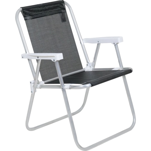 Kit 2 Cadeiras de Praia Alta Lazy Alumínio Preto Sannet 23507 Bel-d2a68047-3607-44d5-bc6e-9ba9d2c3c197