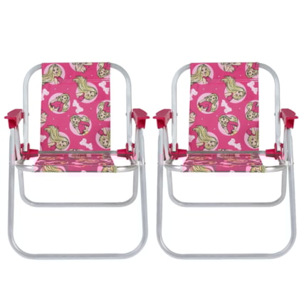 Kit 2 Cadeiras de Praia Dobrável Infantil em Alumínio Barbie Verão Bel-38eb1846-9c34-4633-82d1-243ad7369090