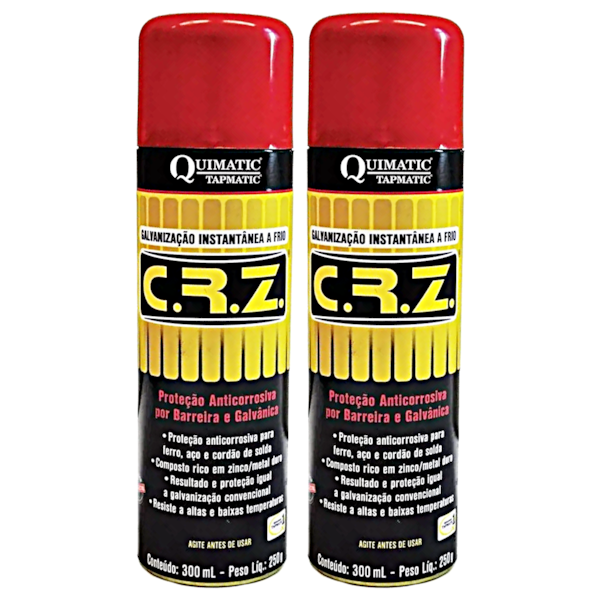 Kit 2 Sprays Galvanização a Frio CRZ 300ml DM1 Quimatic -bb8b8d00-6678-4d00-b29f-7a6744b1c629