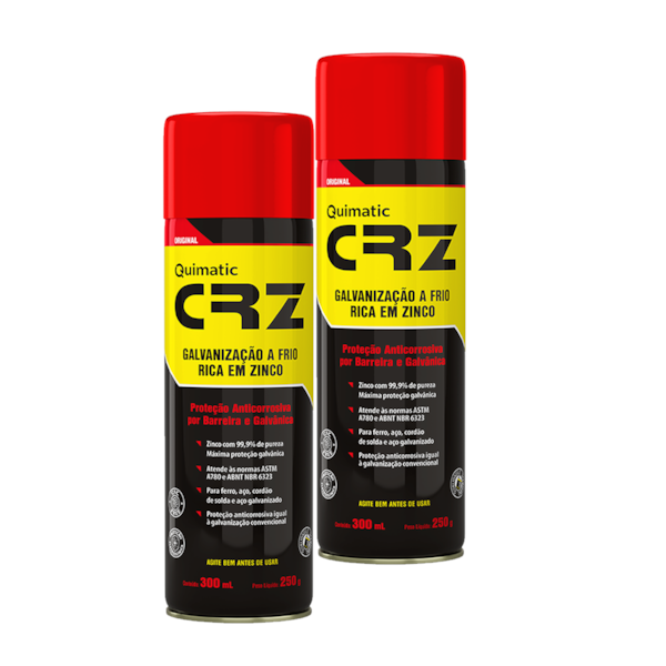 Kit 2 Sprays Galvanização a Frio Spray 300ml CRZ Quimatic DM1-4d690095-e510-46a3-b0ba-5ef566152820