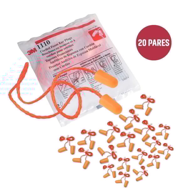 Kit 20 Protetor Auricular de Espuma com Cordão 3M-7be9bcc2-24b7-49bf-83bf-bf7c3a47f2e4
