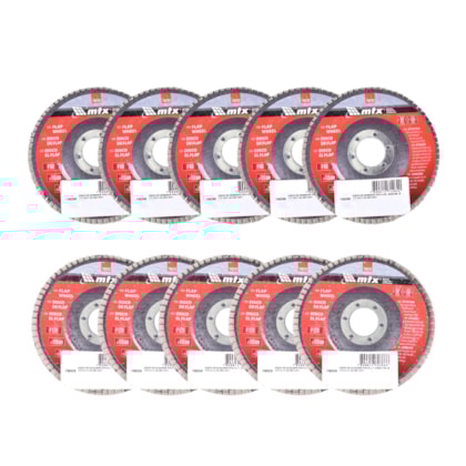 Kit 5 Discos Flap 115mm GR80 + 5 Discos Flap 115mm GR120 Mtx-287e424d-e6f9-42ac-80fb-e8c58196f4e4