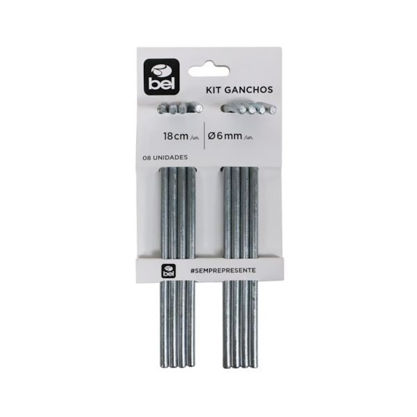 Kit 8 Ganchos Espeques 6mmx18cm Multiuso 107800 BelFix-9d2a08cd-65c9-4ec8-93c9-c578c4bea540