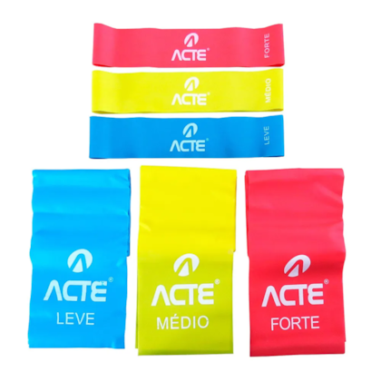 Kit Bands Fitness com 3 Faixas Elásticas e 3 Mini Bands de Intensidade T270-A Acte Sports-c5d7c954-c33b-4439-b9b1-8beea483ee1c