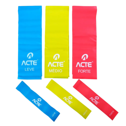 Kit Bands Fitness com 3 Faixas Elásticas e 3 Mini Bands de Intensidade T270-A Acte Sports-33a23db0-5dc2-4cf9-84f2-86eaa99740cc
