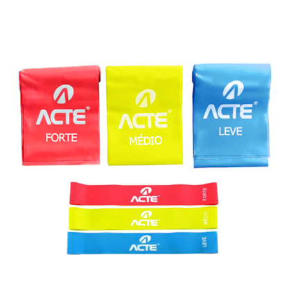 Kit Bands Fitness com 3 Faixas Elásticas e 3 Mini Bands de Intensidade T270-A Acte Sports-8e096a1f-e0b4-47ec-9eaa-5da32bdd22a8