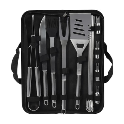 Kit Churrasco Premium Portátil Em Aço Inox Com Estojo 16Pçs 256600 Bel Fix-1ac53538-b64c-496f-af32-9adca275b4c5