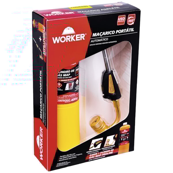 Kit Cilindro de Gás MAPP Aço com Maçarico Portátil Completo 991600 Worker-88175cd4-693d-4c50-b298-60d3b02bf231