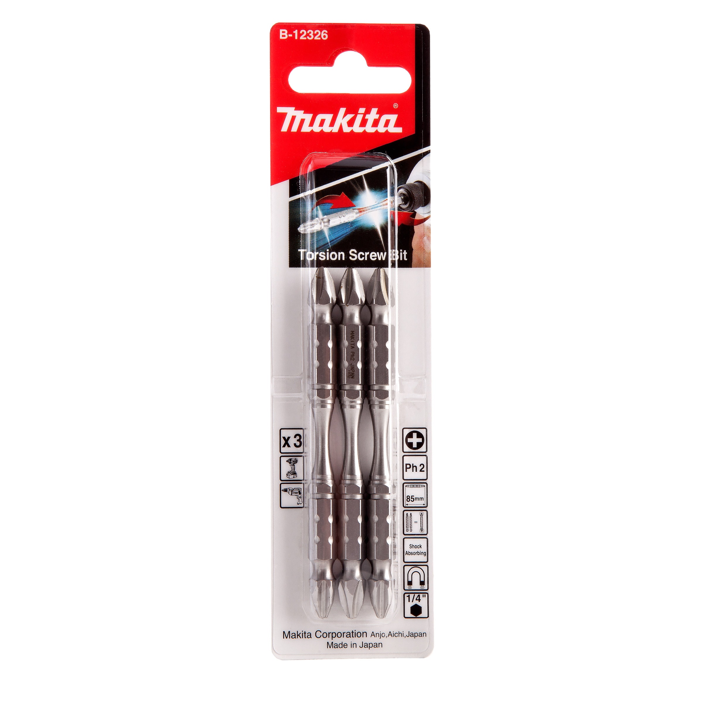 Kit Com 3 Pontas Dupla Phillips 85MM B-12326 Makita | Ultra Maquinas