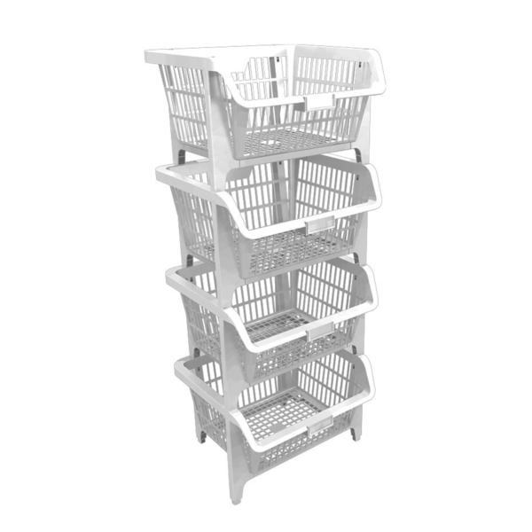 Kit com 5 Cestos Expositores Prático Pequeno Branco 42505 Presto-470b67bb-d95f-441a-8a90-cbda6d6577b5