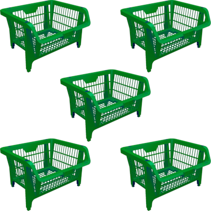 Kit com 5 Cestos Expositores Prático Pequeno Verde 42516 Presto -15c4192a-45e2-41d9-b424-463a903dc216