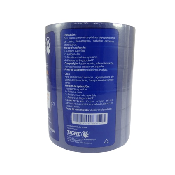 Kit com 6 Fitas Crepe Azul Barreita UV 24mm x 50m Tigre-ff6970ba-5e6c-4175-862b-bf07fd17d4b8
