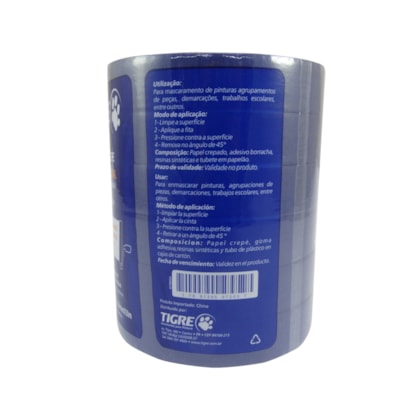 Kit com 6 Fitas Crepe Azul Barreita UV 24mm x 50m Tigre-be5a41ba-3cee-4a92-a634-11e1cb2ce881
