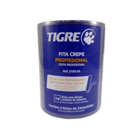 Kit com 6 Fitas Crepe Azul Barreita UV 24mm x 50m Tigre