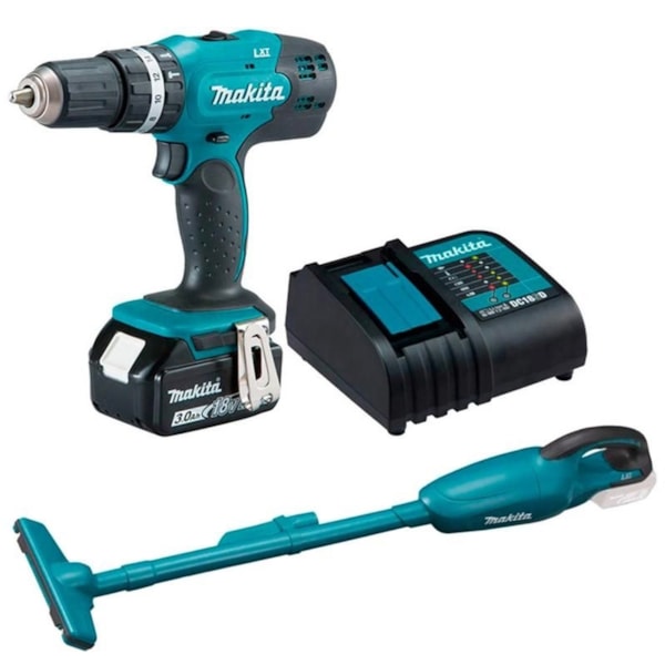 Kit Combo Parafusadeira Furadeira Impacto DHP453SFX8 + Aspirador de Pó DCL180Z 18V BIVOLT MAKITA-f86e78c2-3e42-495f-b9da-4db97bb6f085