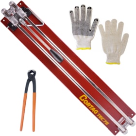 Kit Cortador De Pisos Cortag Tec75 + Torquês Amador + Luva