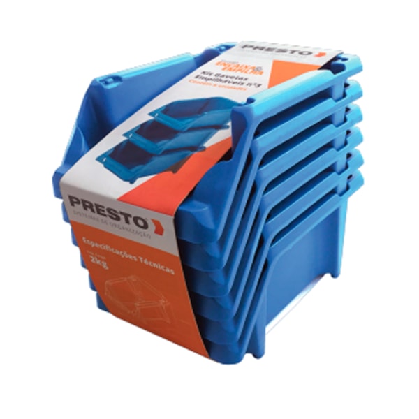 Kit de 6 Gavetas Empilháveis Nº 3 Azul Presto-e1cb1462-2be4-43a8-bcc0-c35250853d24