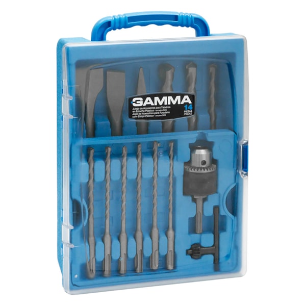 Kit de Acessórios para Marteletes SDS Plus com 14 Peças Gamma-c901e112-7553-4c24-a824-00c912314baf