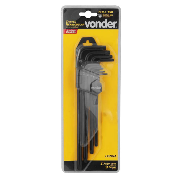 Kit de Chave Hexalobular Torx T10 a T50 Longa 9 Peças 3573105000 Vonder-af2ff5e3-5a04-4092-8b1a-cfe56b0ee04b