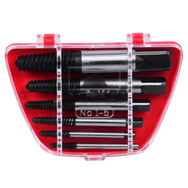 Kit de Extratores de Parafusos Quebrados 6pçs em Aço Carbono 142824 Worker-be94d56f-5f31-42fa-8319-6670dd2f6a31
