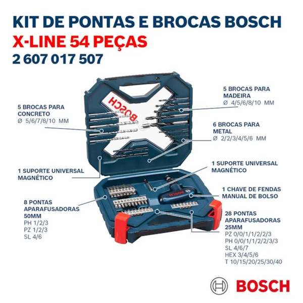 Kit de pontas e brocas X-Line 2607017507 - Bosch-f25b747a-415b-4355-a793-ca2266339303