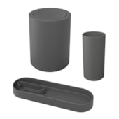 Kit Escritório Organizador Serene 3pçs Dark Grey 99418/2536 Coza