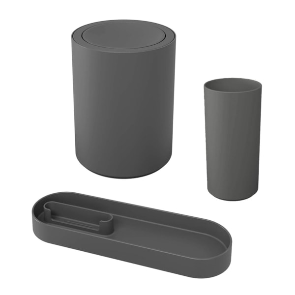 Kit Escritório Organizador Serene 3pçs Dark Grey 99418/2536 Coza-b8cae0ef-c9c9-4789-a6a1-38c6d7e651f1
