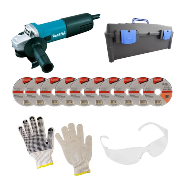 Kit Esmerilhadeira Angular 220v 9557hng Makita +10 Discos+Maleta+Brindes-d0512155-63c9-4c1b-ad93-5d5c8b807843