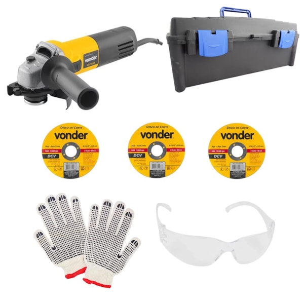 Kit Esmerilhadeira Angular 4.1/2 650W 220v Com Discos EAV650 Vonder + Maleta + Brindes-ca887566-9bfd-48d4-9041-722d1d1e3719