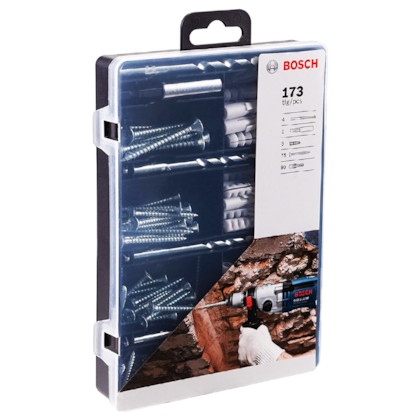 Kit Fixação Parafusos Buchas Bits e Brocas 173 peças 2607017506 Bosch