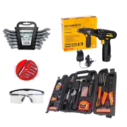 Kit furadeira e Parafusadeira com jogo de chaves Hammer-b9a203a4-c829-4637-8750-bf7d1c269d73