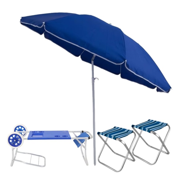 Kit guarda-sol articulável + 2 banquetas + carrinho com avanço verão Belfix-bc970062-710e-4004-85c6-f84eebb8f332