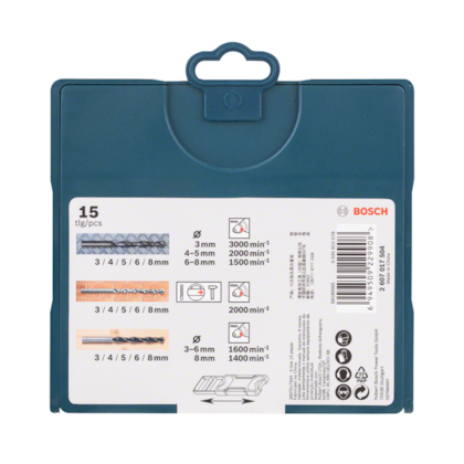 Kit Jogo de Brocas Metal Madeira Alvenaria 3 a 8mm 15 peças X-Line 2607017504 Bosch-29aa4b92-463b-4212-81e1-61e7839ed80a