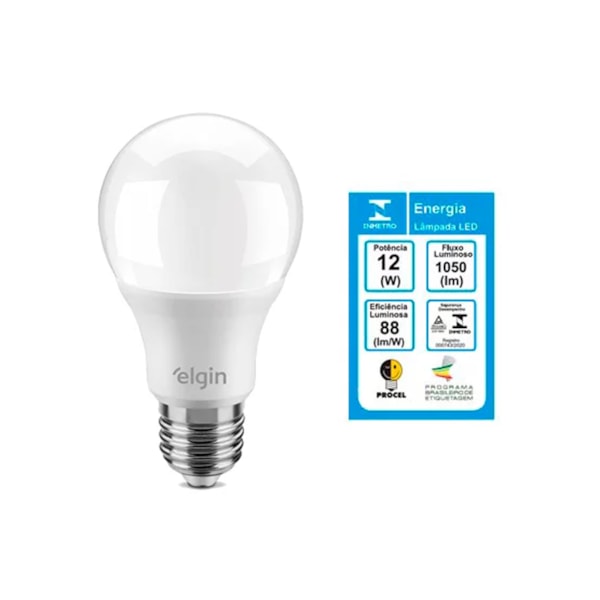 Kit Lampada De Led 12 unidades 12 watt- 6500k elgin -2be63506-ea97-4263-bc89-fde62d9e4510