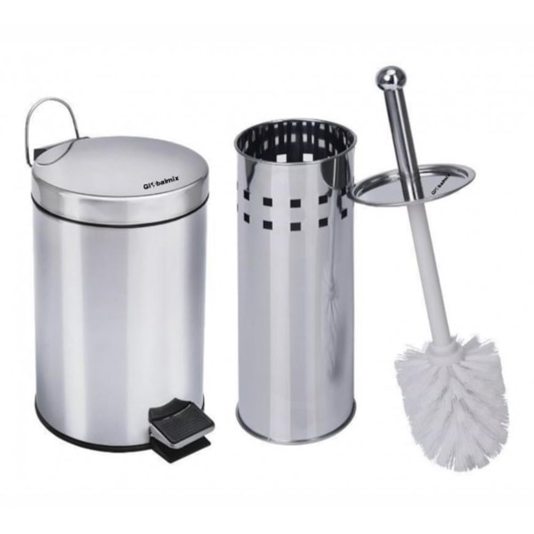 Kit Lixeira de Banheiro 5L e Escova Sanitária Aço inox GH112 Globalmix-ceb5d879-1f5b-4df3-9941-b01d7e651574