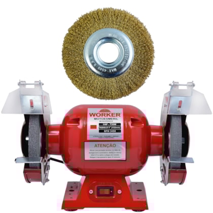 Kit Moto Esmeril 1cv 735w Worker + Escova De Aço-25fa80ae-36a2-4598-8b3d-cf2fee7c8fbe